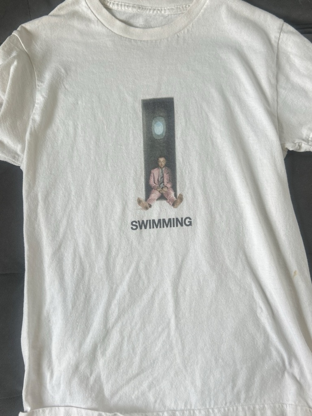 White 'Swimming' Graphic Short Sleeve Tee - Women